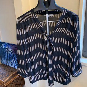 Daniel Raiin Black and Beige blouse